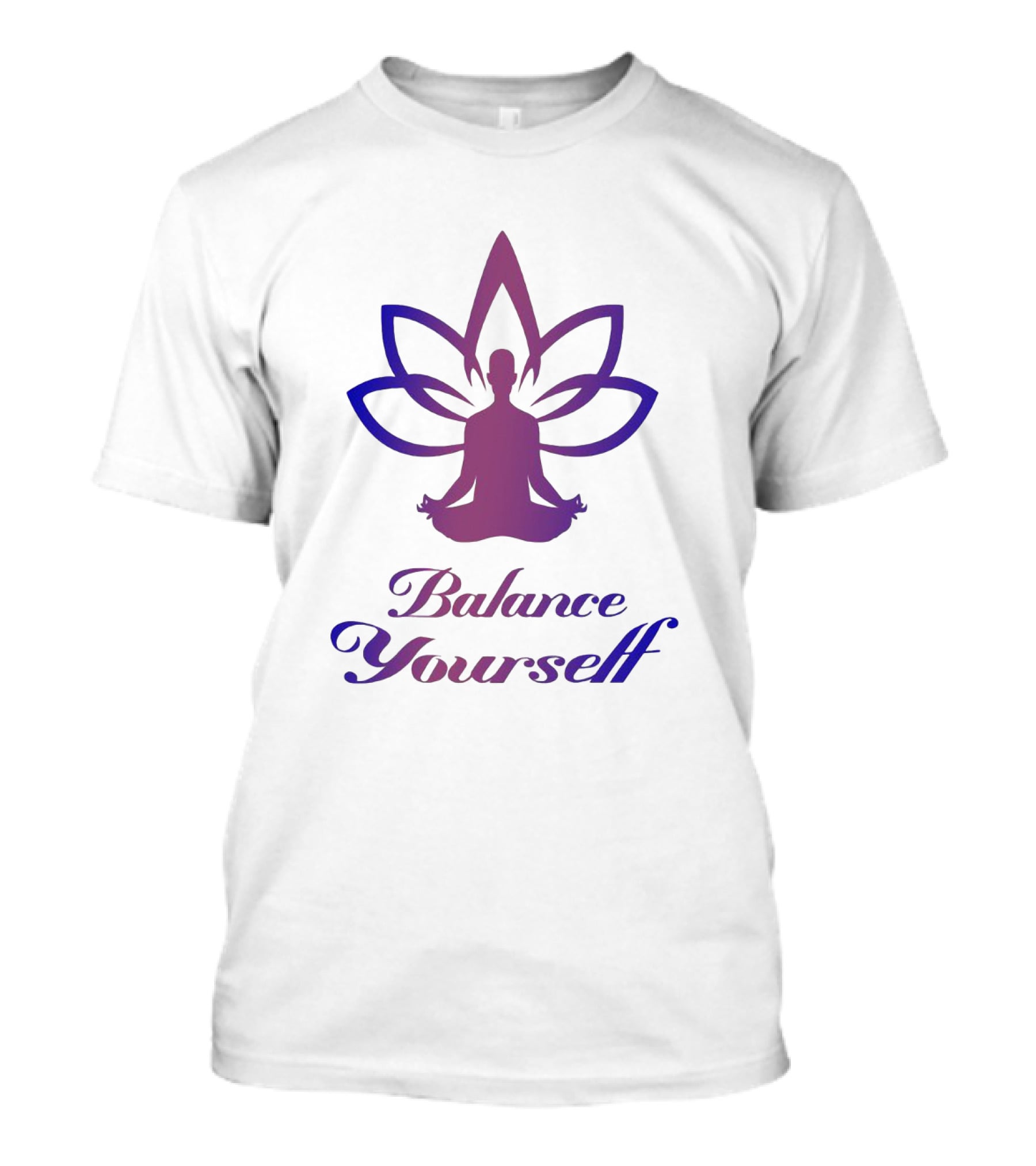 Balance Yourself Yoga Meditation Silhouette With Lotus Flower T-Shirt