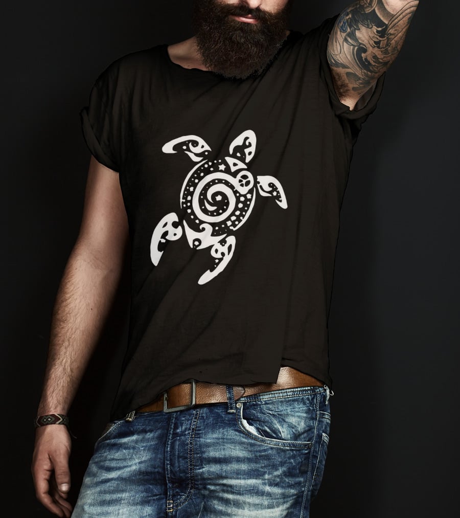 Intricate Spiral Tribal Sea Turtle T-Shirt