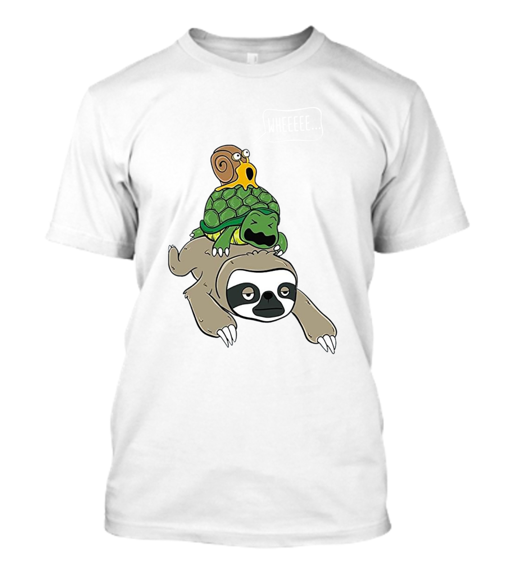 Sloth And Turtle Snail Stack Ride Adventure T-Shirt