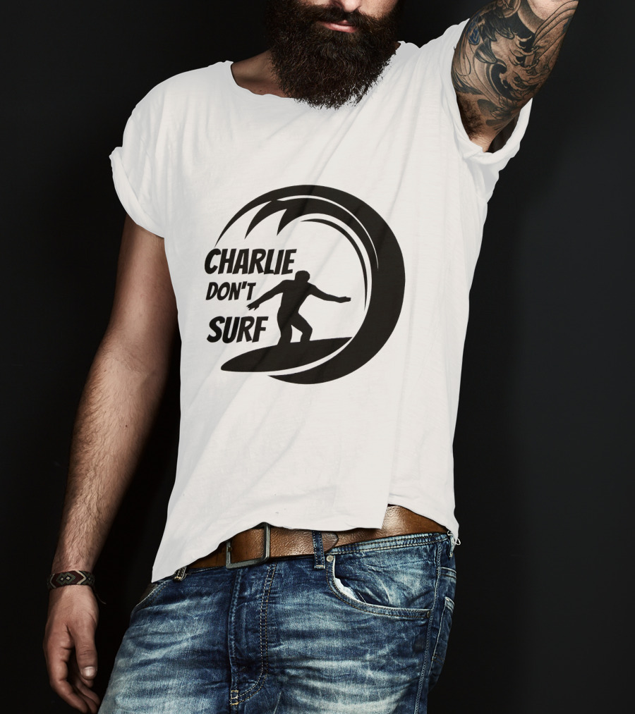 Charlie Don't Surf Silhouette Surfer Wave T-Shirt