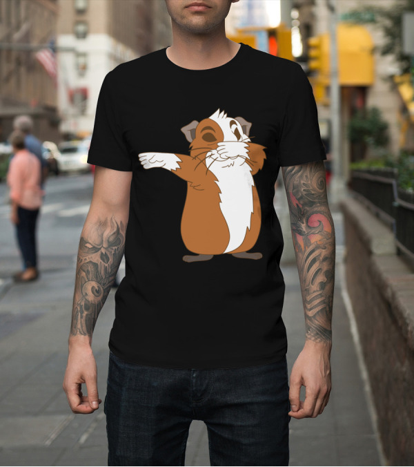 Shirt: Guinea Pig Dabbing Pose Brown and White Animal Dance Move T-Shirt Guinea Pig Dabbing Pose Brown and White Animal Dance Move T-Shirt