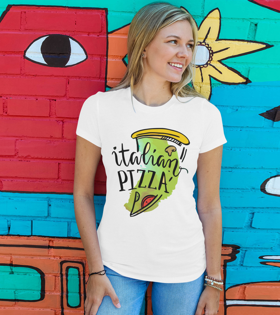 Italian Pizza Slice With Cheese And Pepperoni T-Shirt
