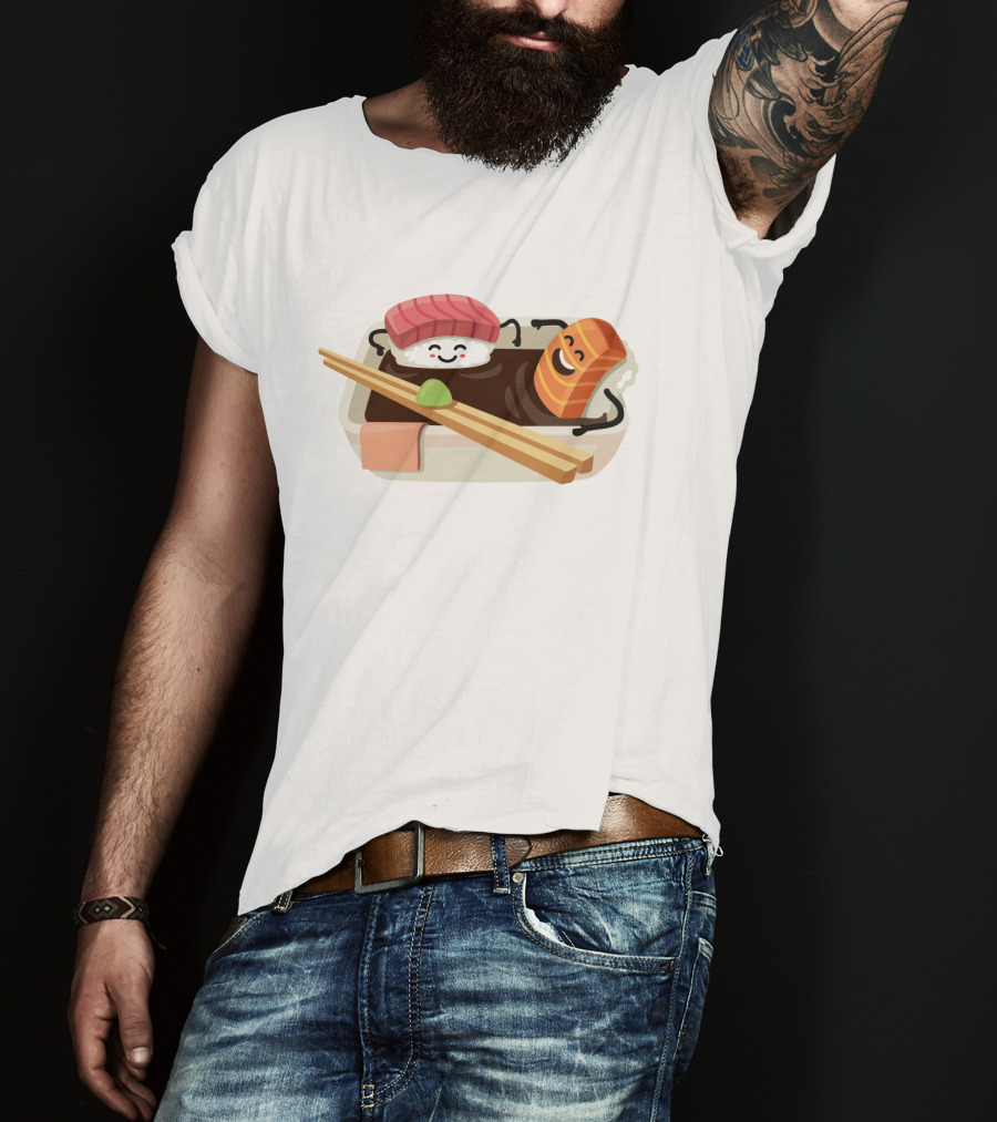 Sushi Shower Relaxing Nigiri And Salmon In Soy Sauce Bathtub T-Shirt