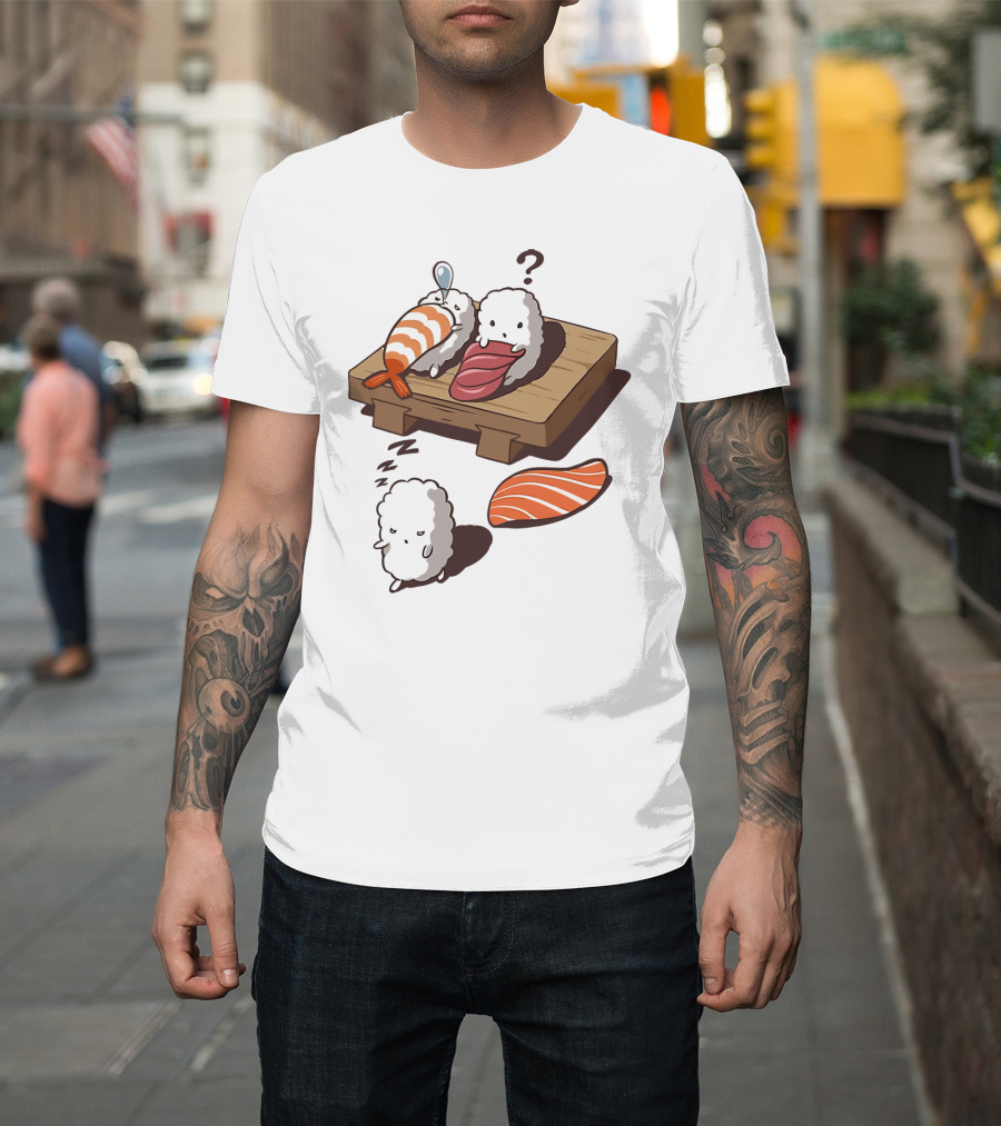 Sushi Sleepiness With Adorable Rice Characters And Nigiri Puzzle T-Shirt