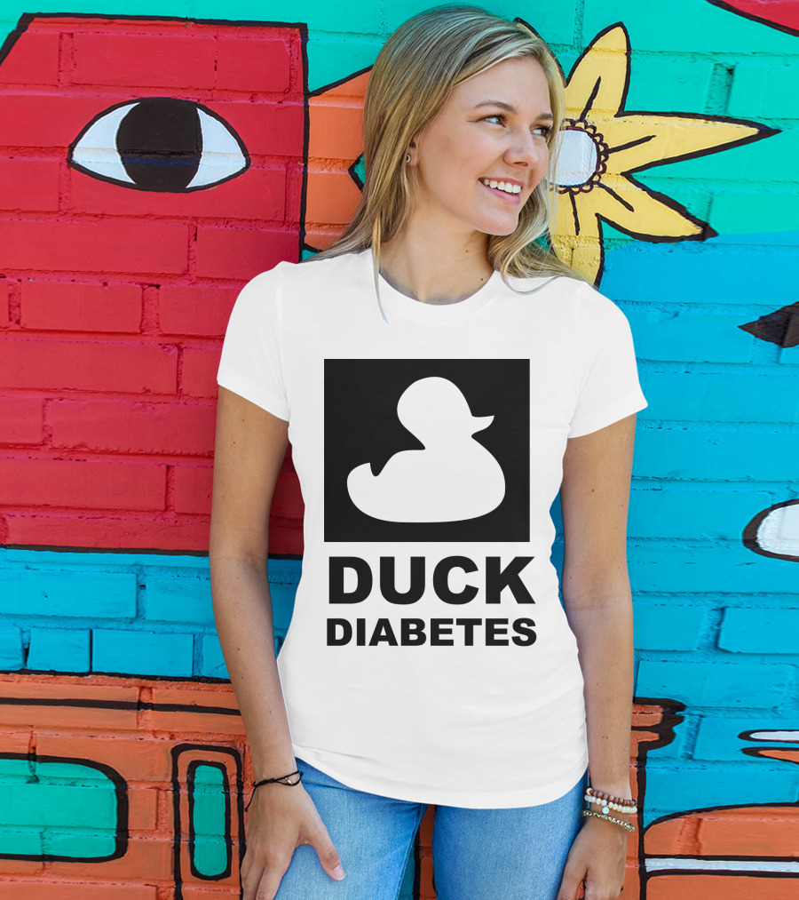 Duck Diabetes Rubber Duck Logo White T-Shirt