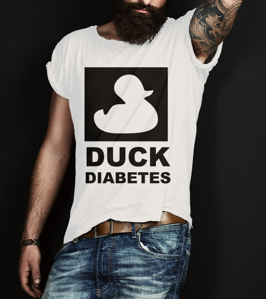 Duck Diabetes Rubber Duck Logo White T-Shirt