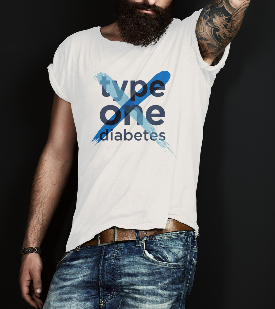 Type One Diabetes Blue Brushstroke T-Shirt