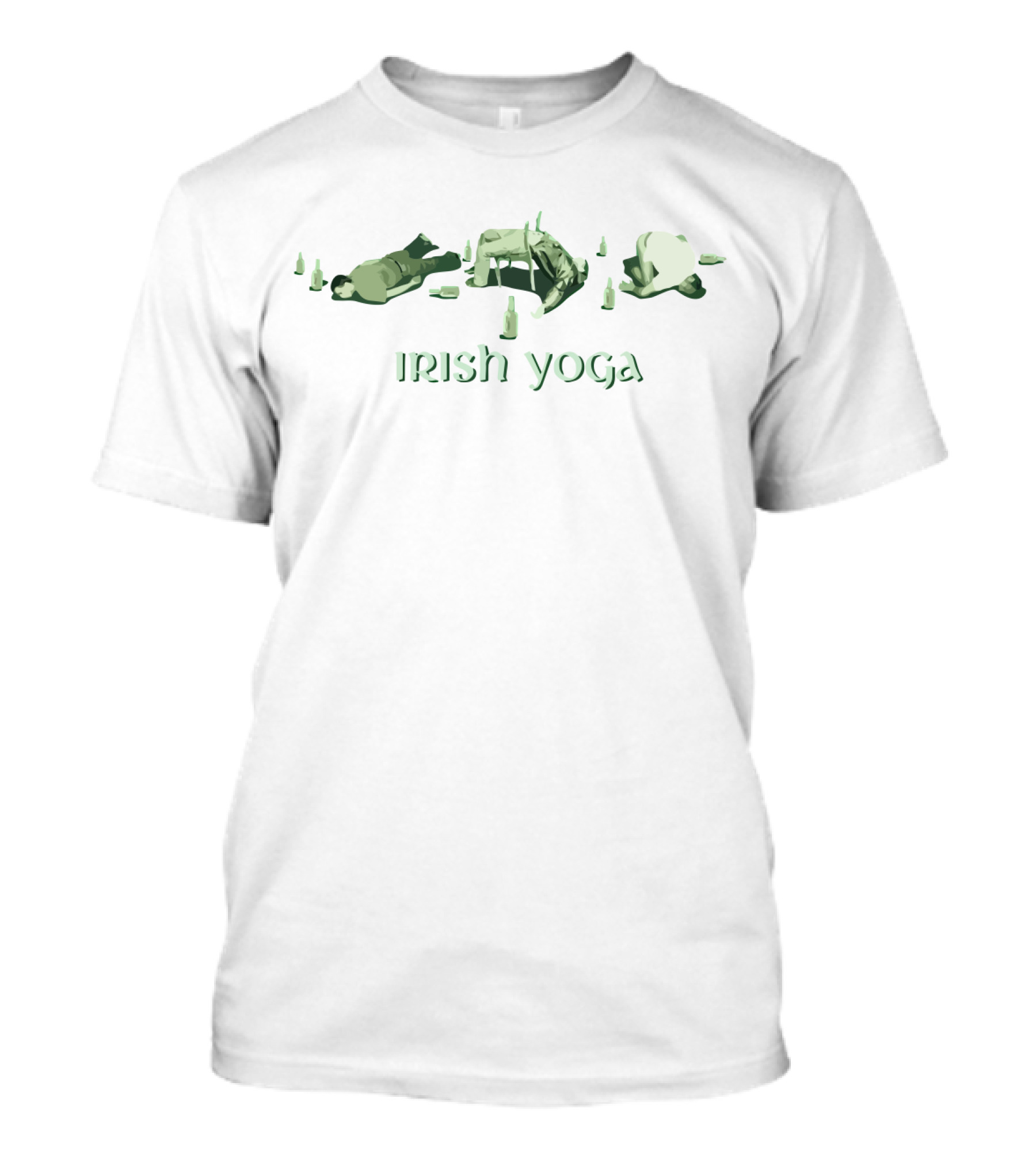 St. Patrick's Day Irish Yoga Humor With Green Bottles T-Shirt