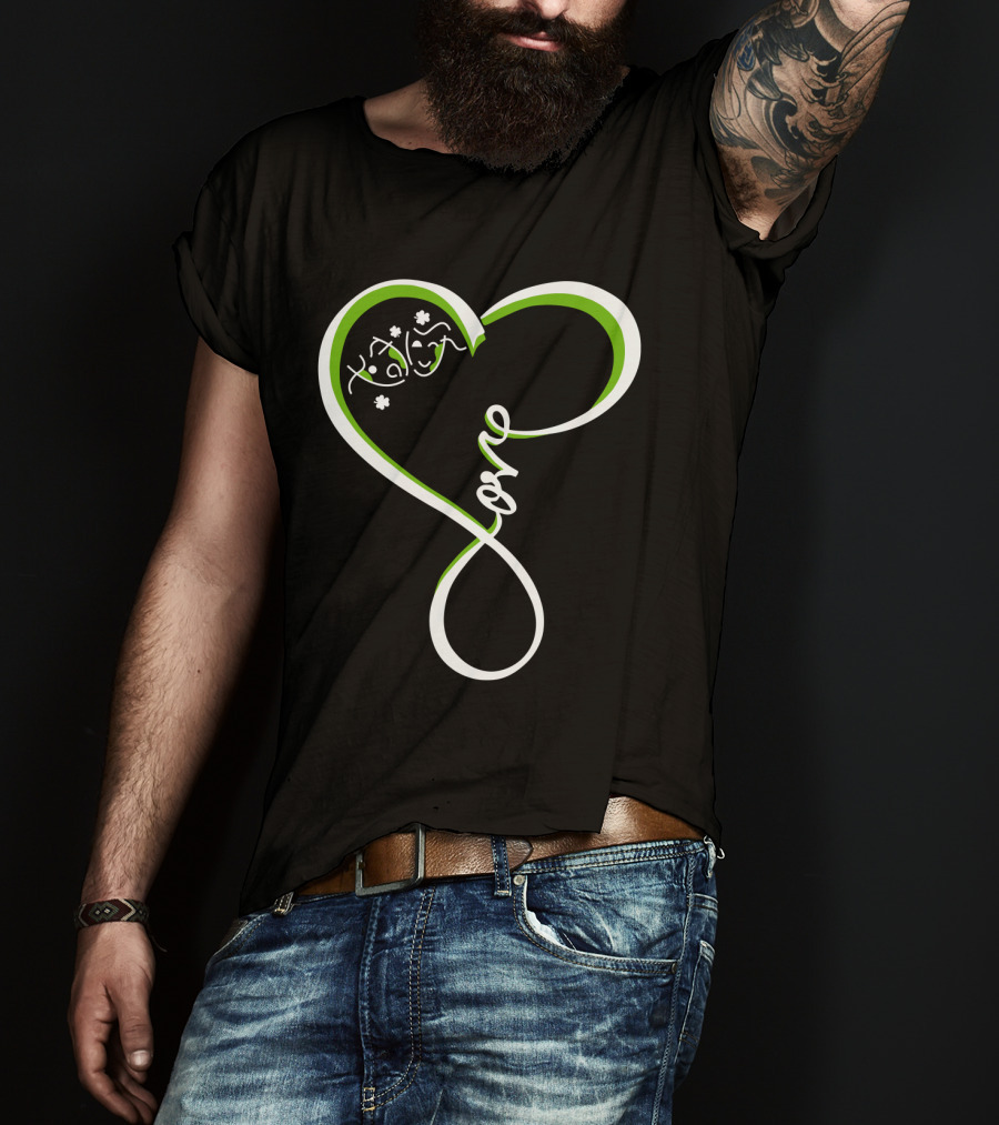 Irish Shamrock Heart Love T-Shirt