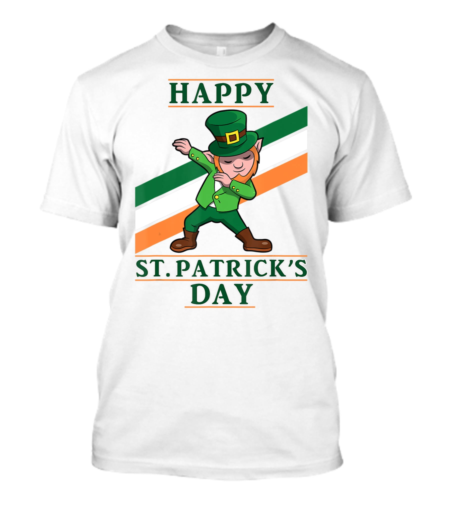 Happy St. Patrick's Day Dabbing Leprechaun Irish Flag T-Shirt