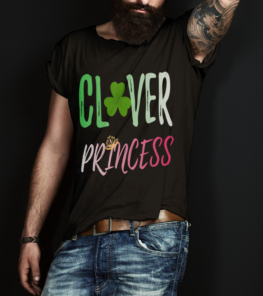 Clover Princess With Shamrock Tiara For Irish T-Shirt