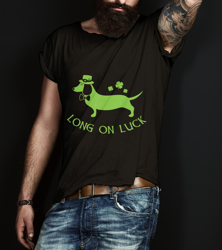 Dachshund Long On Luck Funny St. Patrick's Day Irish T-Shirt