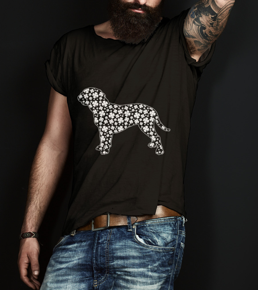 Dogue De Bordeaux Clover Pattern Irish Patrick Day T-Shirt