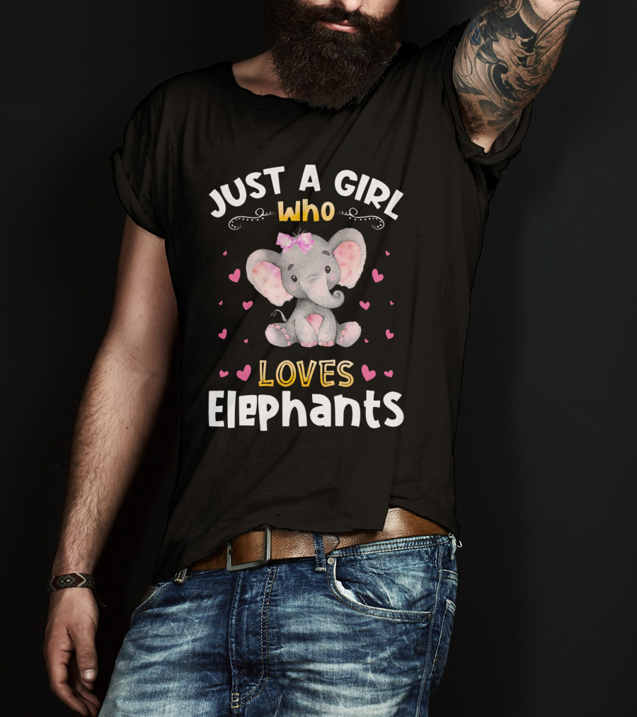 Just A Girl Who Loves Elephants Cute Heart T-Shirt