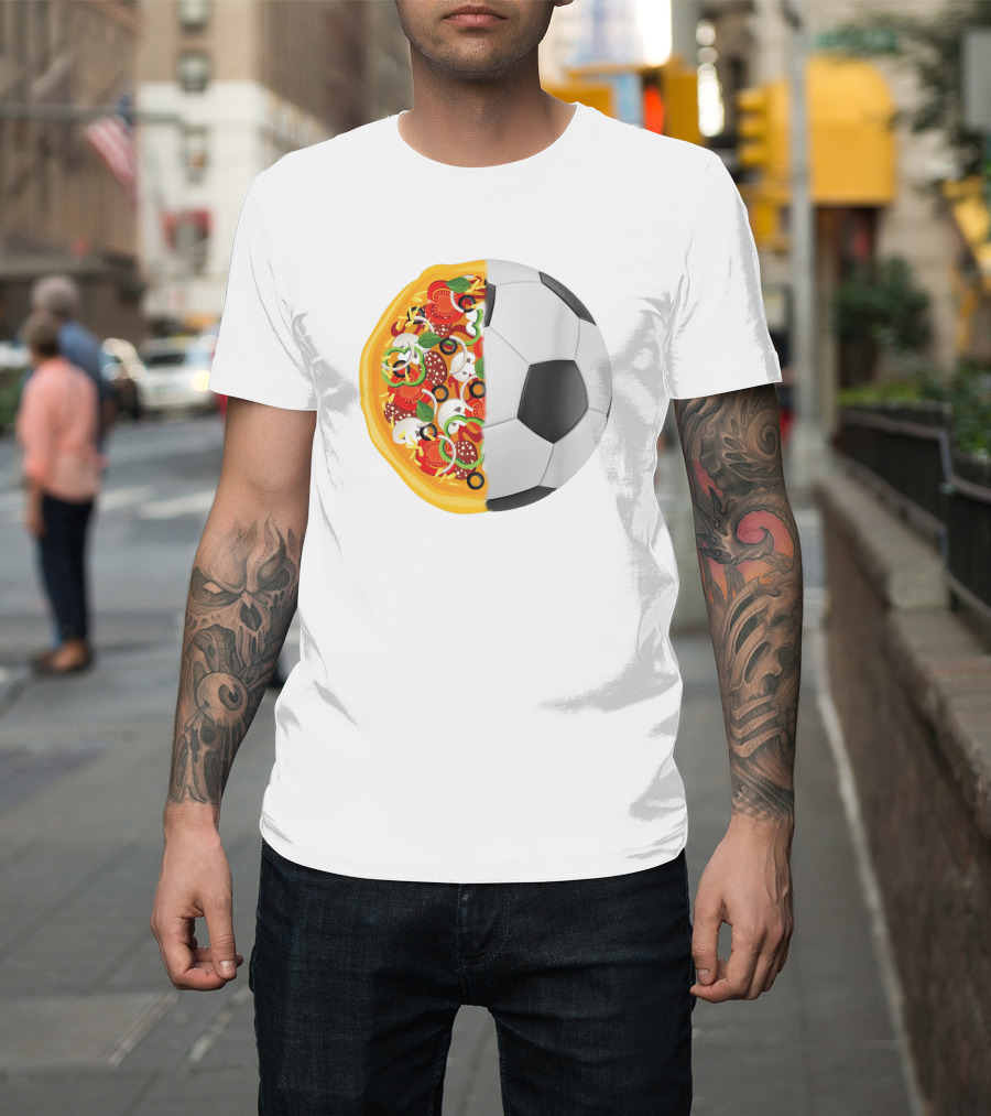 Soccer Ball Half Pizza Toppings Fusion T-Shirt
