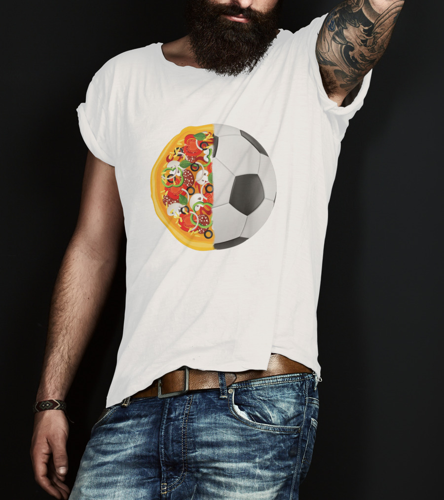 Soccer Ball Half Pizza Toppings Fusion T-Shirt