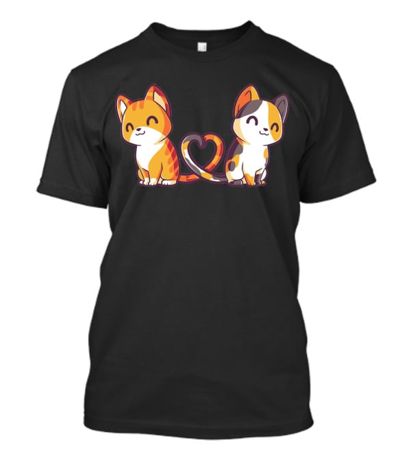 Smiling Cats With Heart-Shaped Tails T-Shirt
