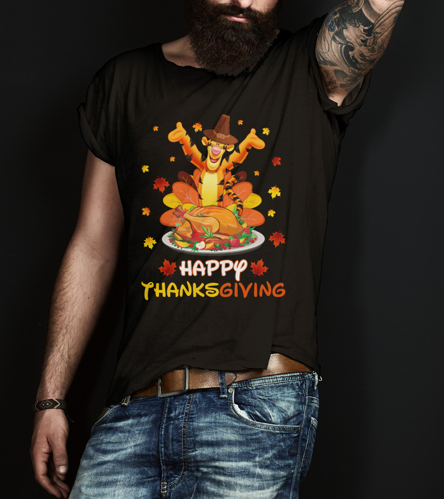 Tigger Happy Thanksgiving Turkey Feast T-Shirt
