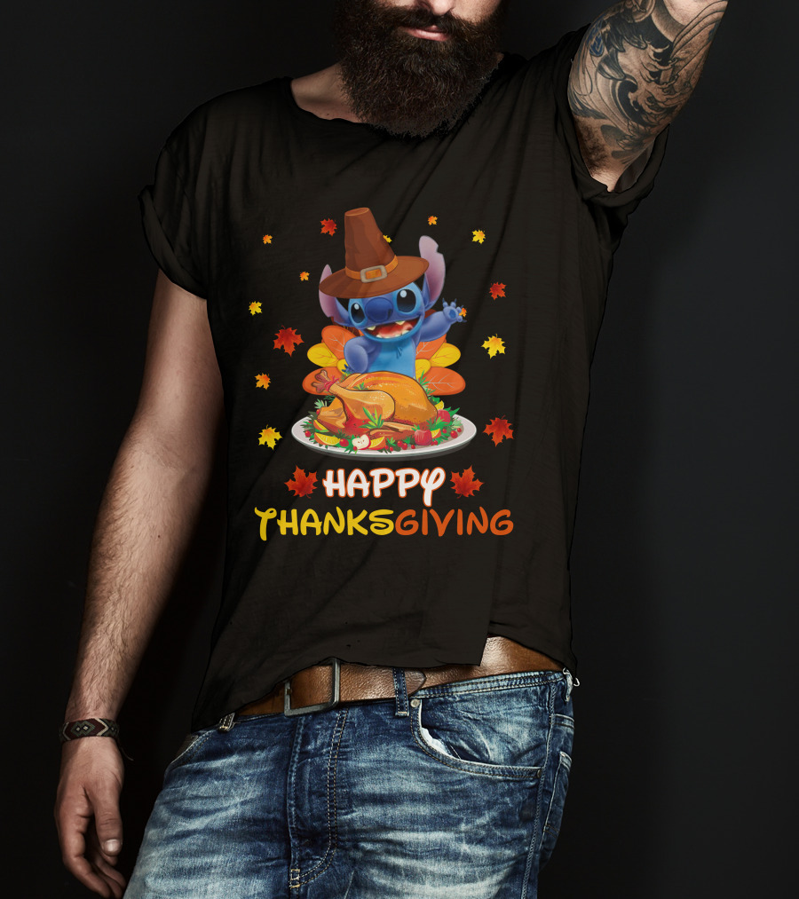 Happy Thanksgiving Stitch Turkey Feast T-Shirt