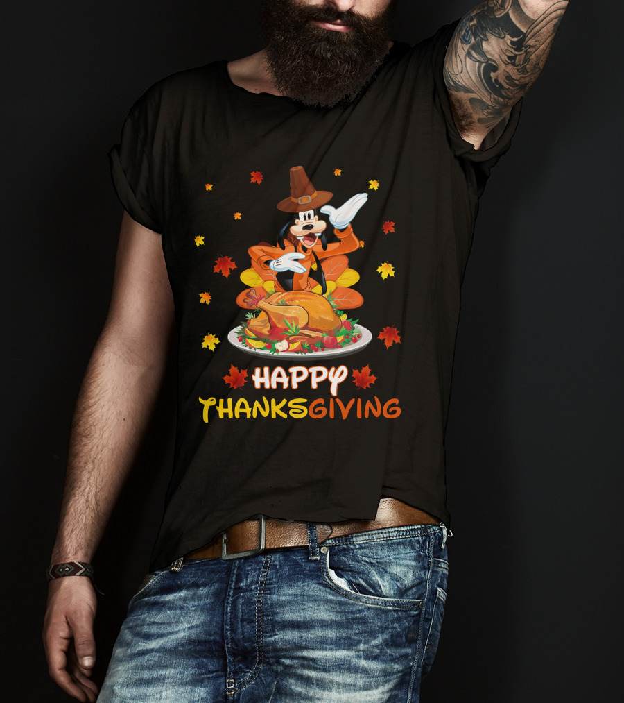 Happy Thanksgiving Goofy Pilgrim Turkey Feast T-Shirt