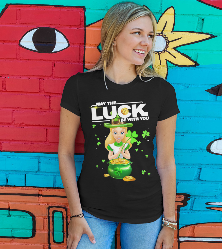 May The Luck Be With You Alice Shamrock Coins T-Shirt