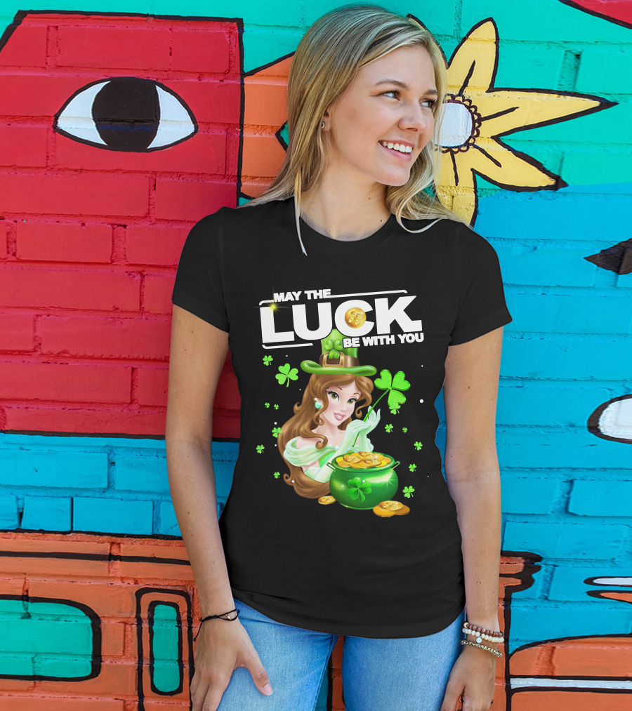 May The Luck Be With You St. Patrick's Day Princess With Pot Of Gold T-Shirt