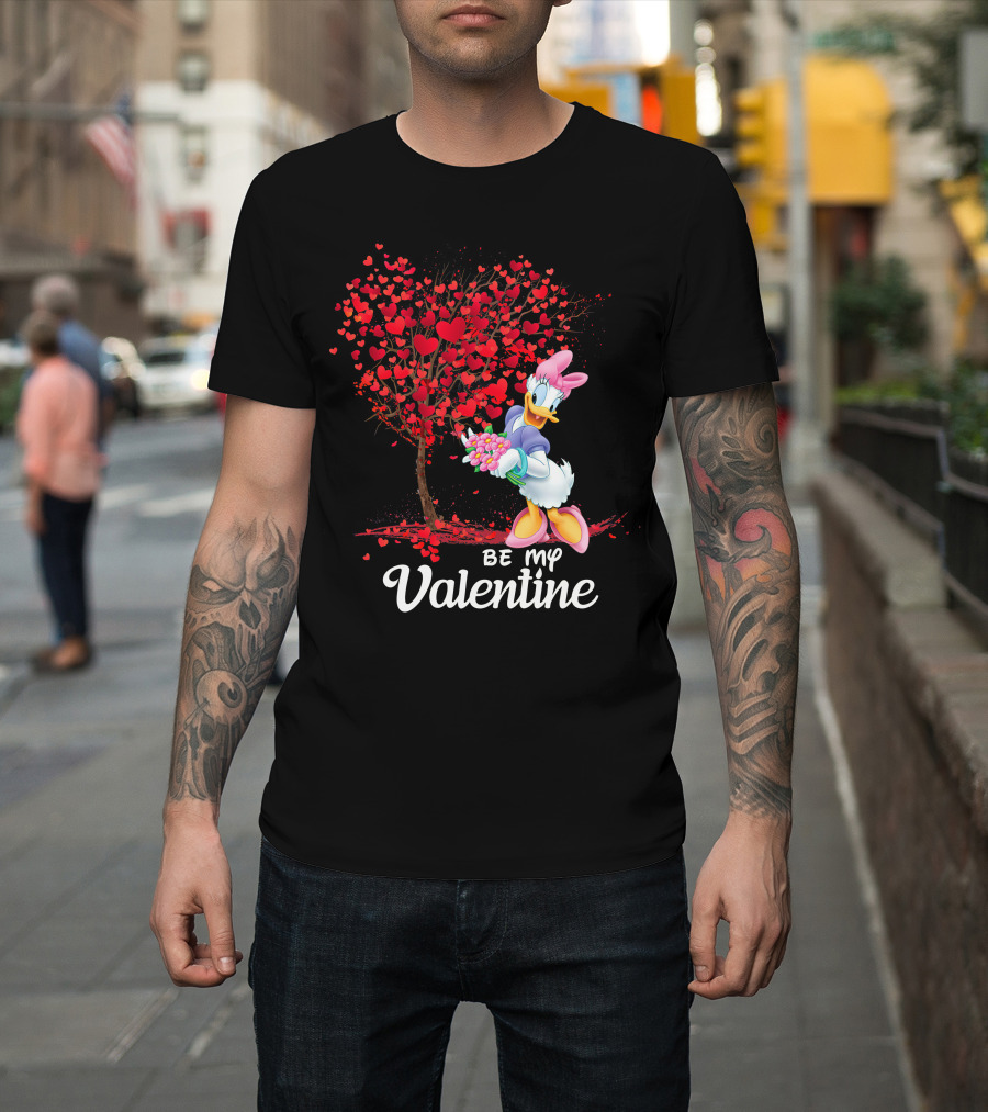 Be My Valentine Daisy Duck Hearts Tree T-Shirt