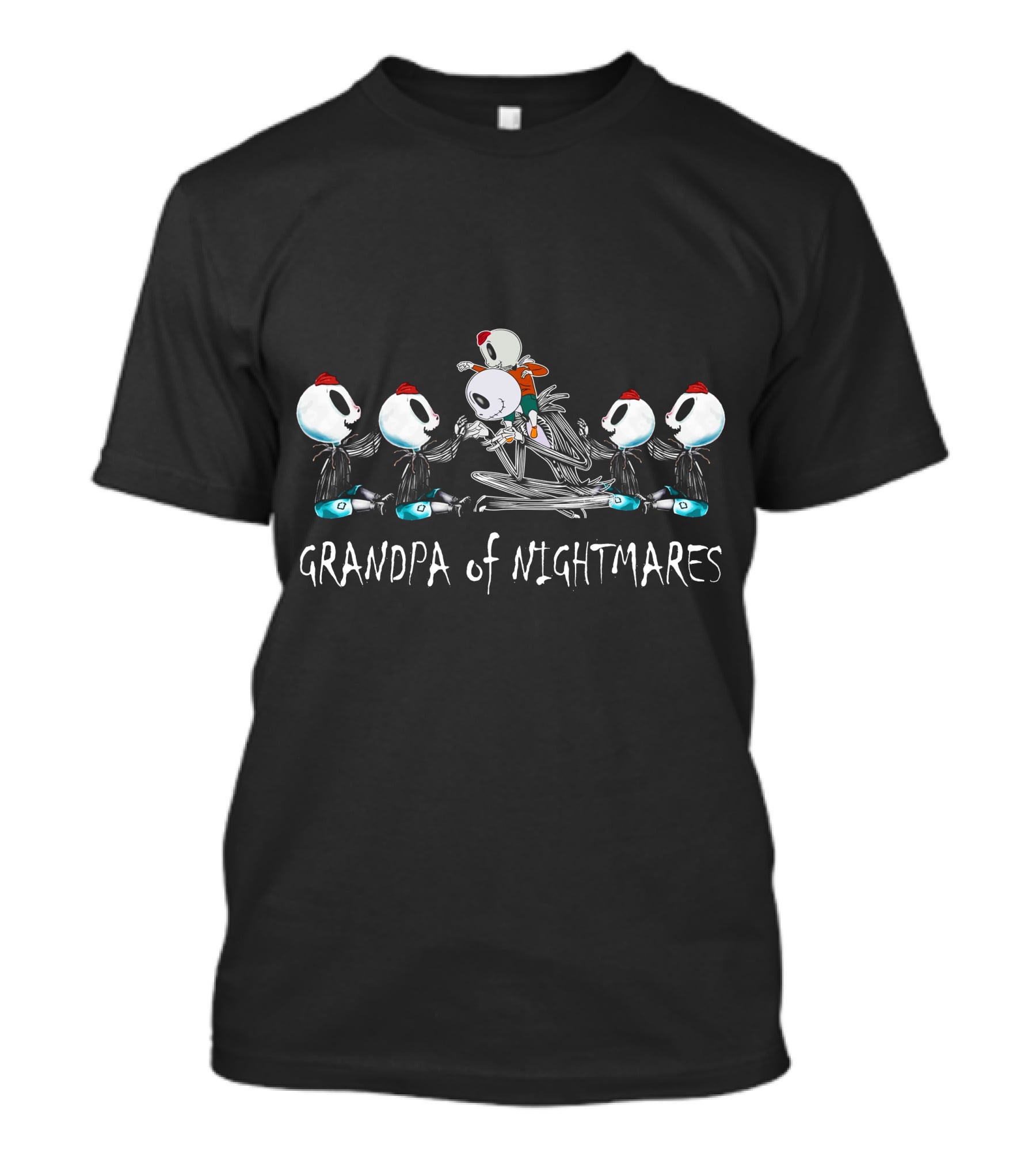 Grandpa Of Nightmares With Five Skeleton Boys T-Shirt