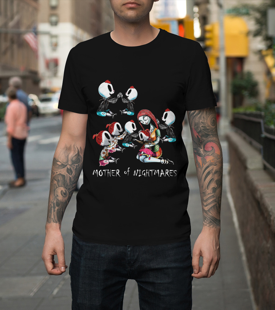 Mother Of Nightmares 4 Boys 3 Girls Halloween Themed Family Scene T-Shirt