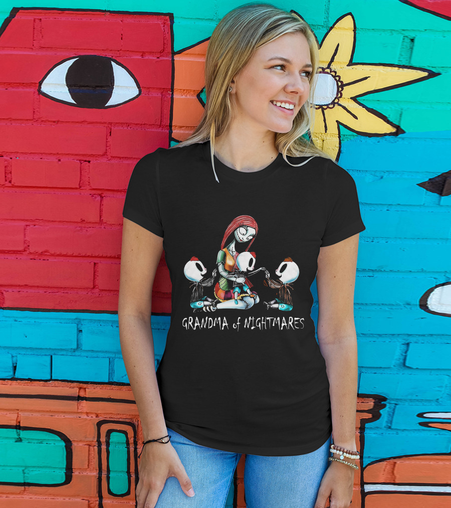 Grandma Of Nightmares With Three Skeleton Boys T-Shirt