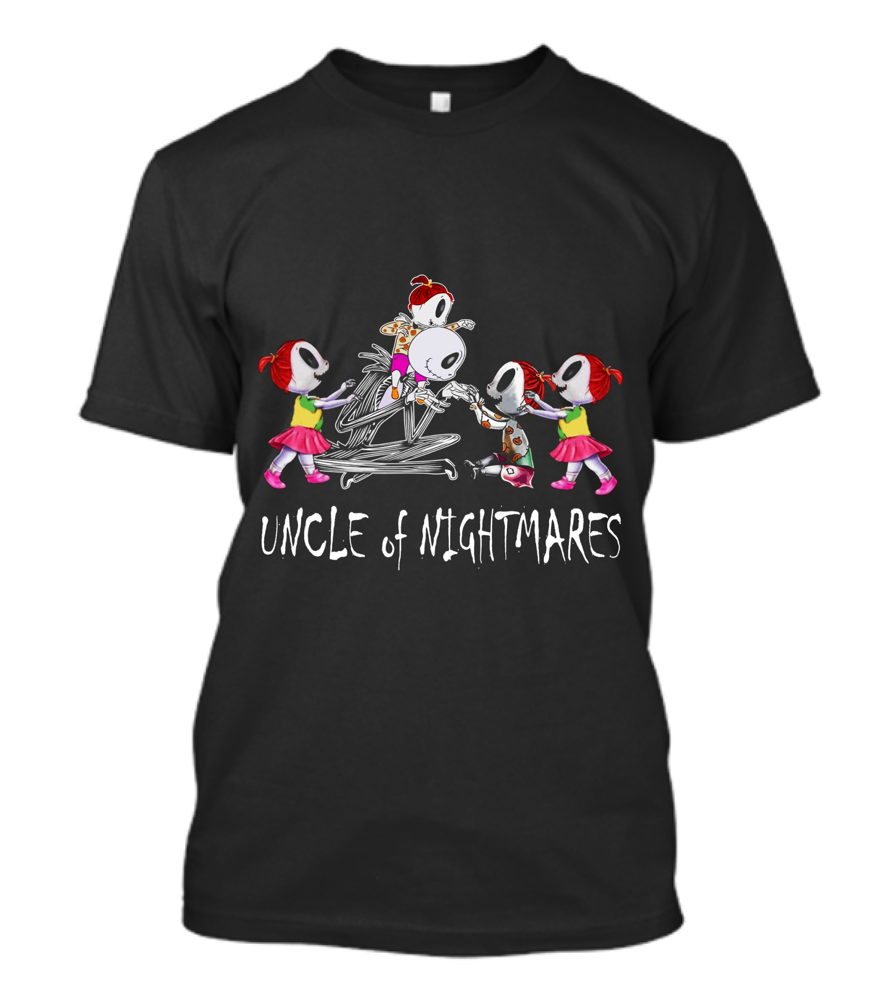 4 Girls Uncle Of Nightmares Halloween Animated Characters T-Shirt