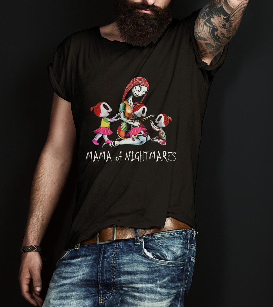 Mama Of Nightmares 3 Girls Tim Burton T-Shirt