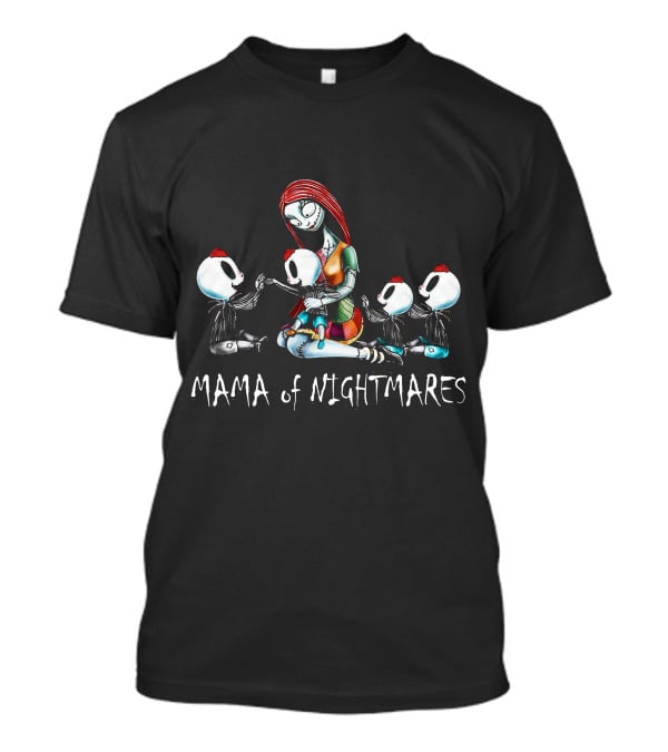 4 Boys Mama Of Nightmares Skeleton Characters T-Shirt