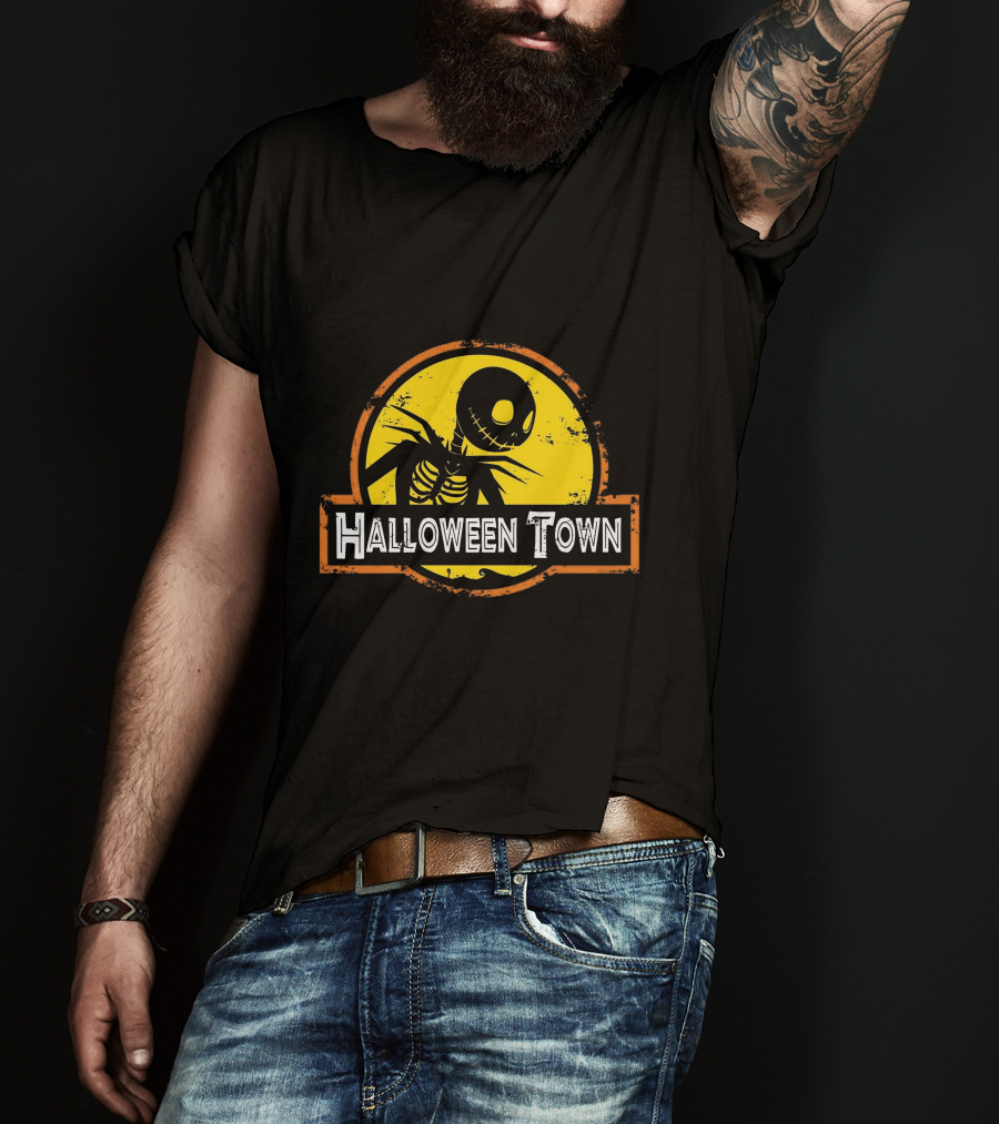 Halloween Town Skeleton Jack O'Lantern Moon T-Shirt