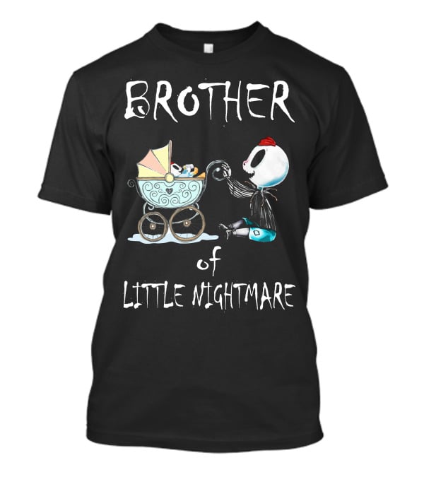 BROTHER Of LITTLE NIGHTMARE Baby Carriage Skull Figure Playful Scene T-Shirt