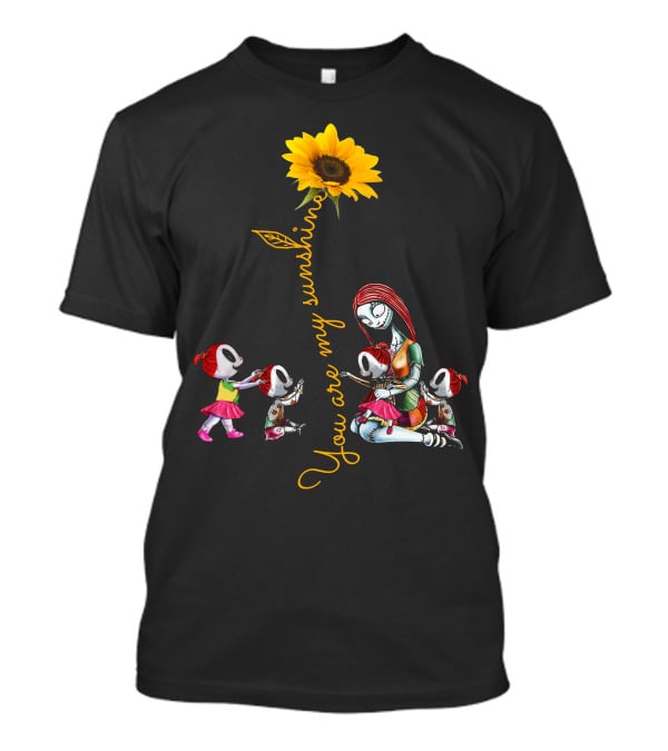 You Are My Sunshine Sunflower With 4 Girls And Stylized Character Hugging T-Shirt