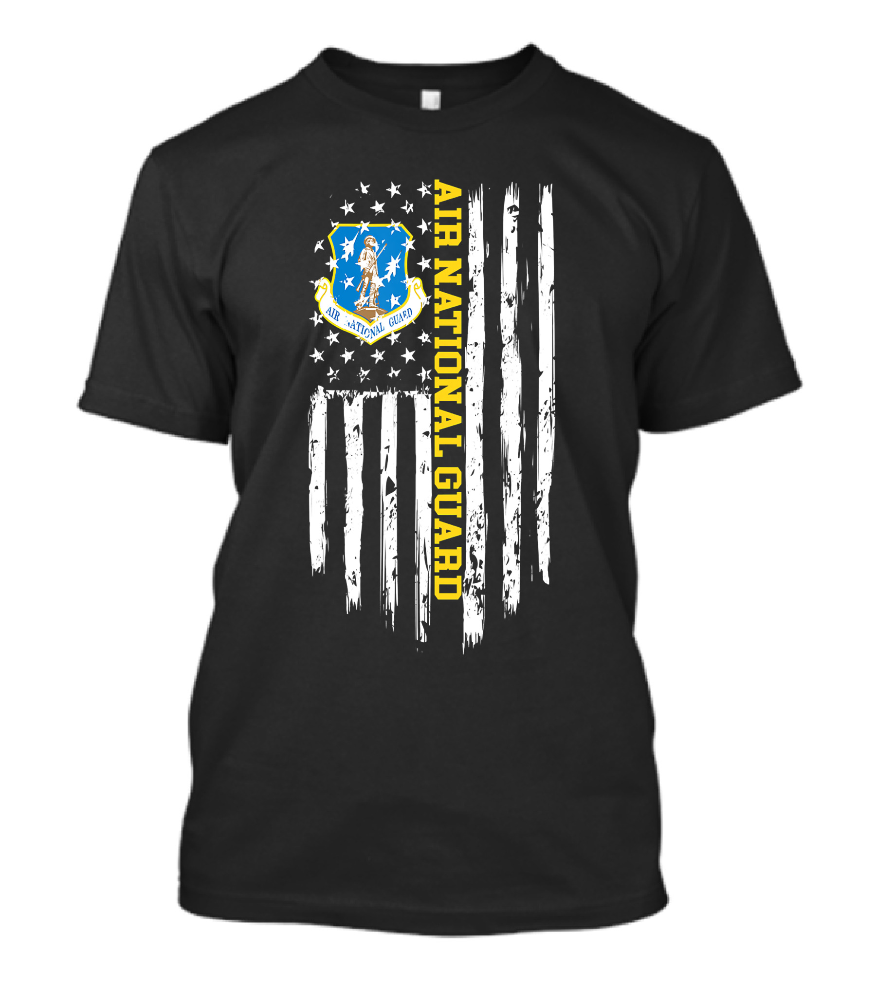 Air National Guard Emblem With American Flag T-Shirt