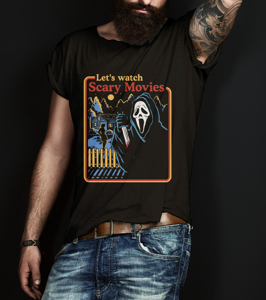 Let's Watch Scary Movies Scream Horror T-Shirt