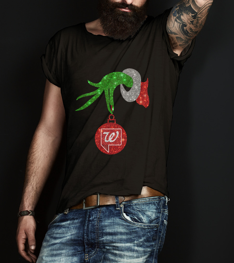 Glittery Green Hand With Walgreens Ornament Christmas Image T-Shirt