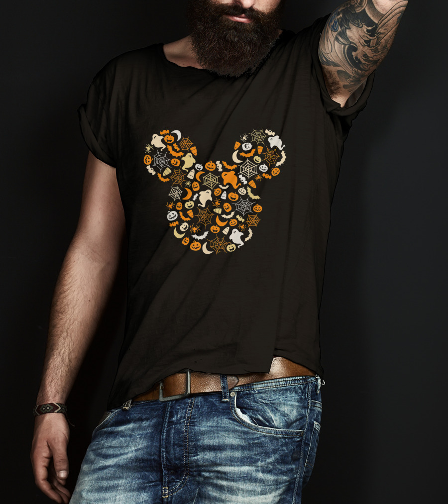 Disney Mickey Mouse Halloween Ghosts Pumpkins Spiders T-Shirt
