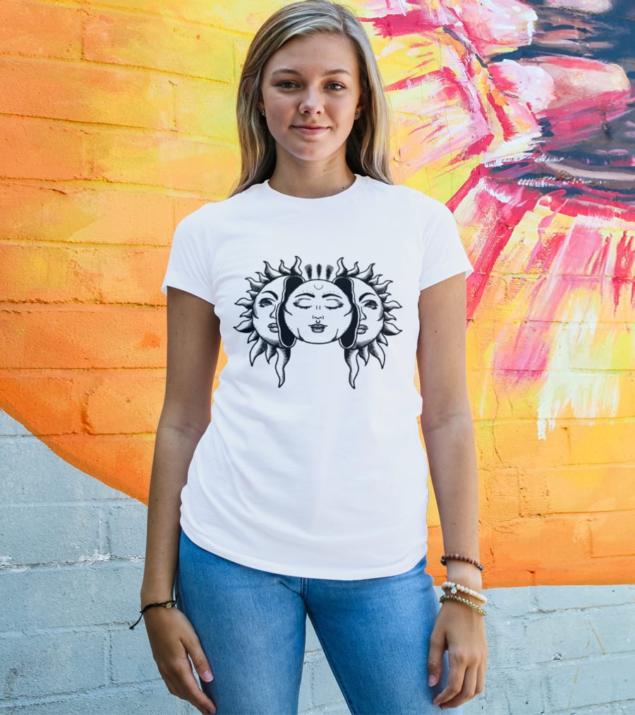 Danielle Cohn Sun Faces Artwork Merch T-Shirt