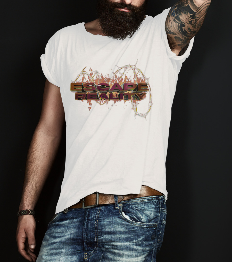 Escape Reality Barbed Wire Flames T-Shirt
