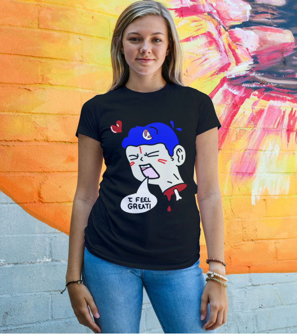 6 Dogs Merch I Feel Great Heart Cartoon Bone Droplets T-Shirt