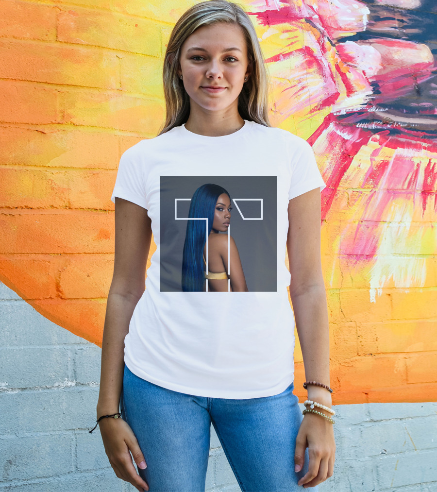 Terilisha T Silhouette Overlay With Blue Hair T-Shirt