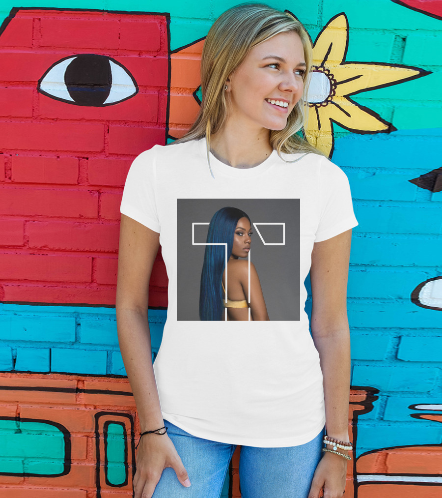 Terilisha T Silhouette Overlay With Blue Hair T-Shirt