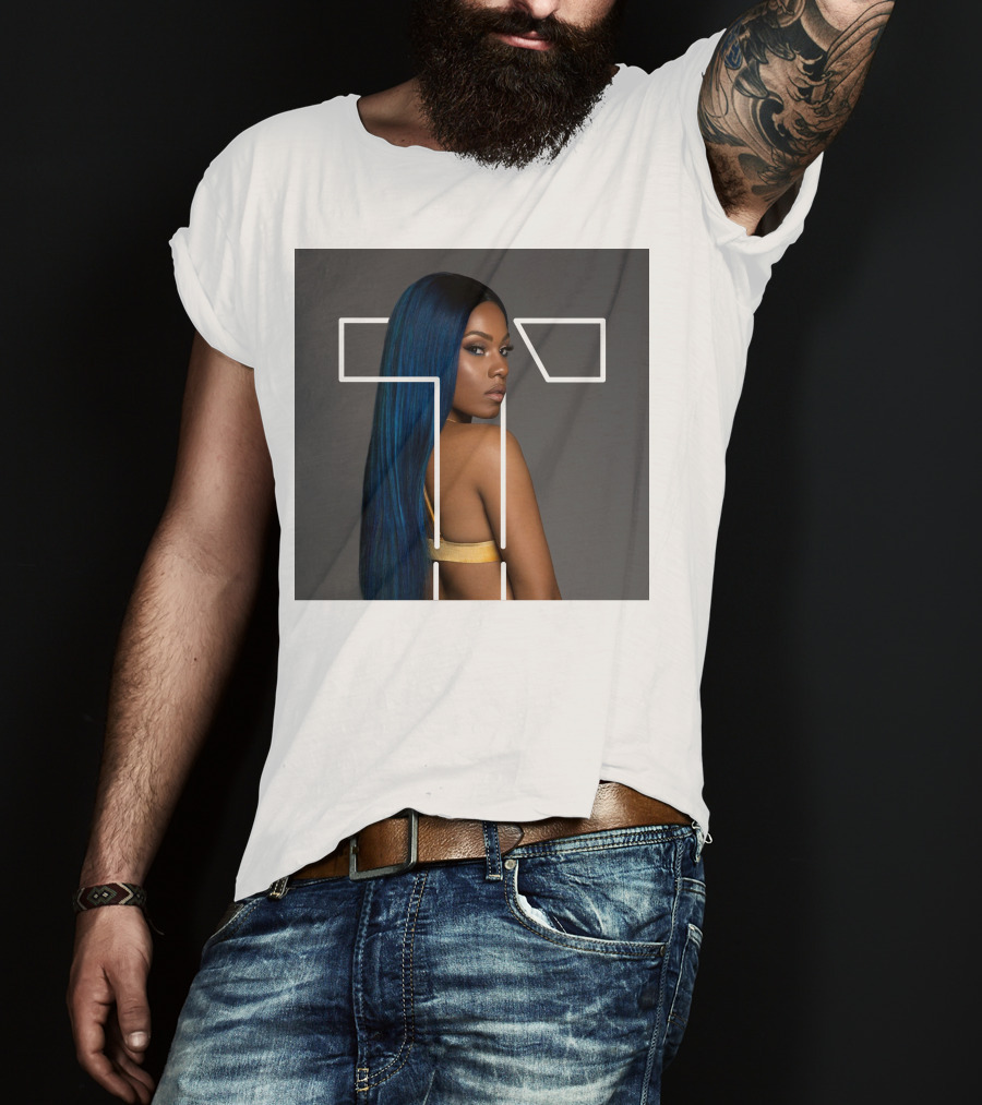 Terilisha T Silhouette Overlay With Blue Hair T-Shirt