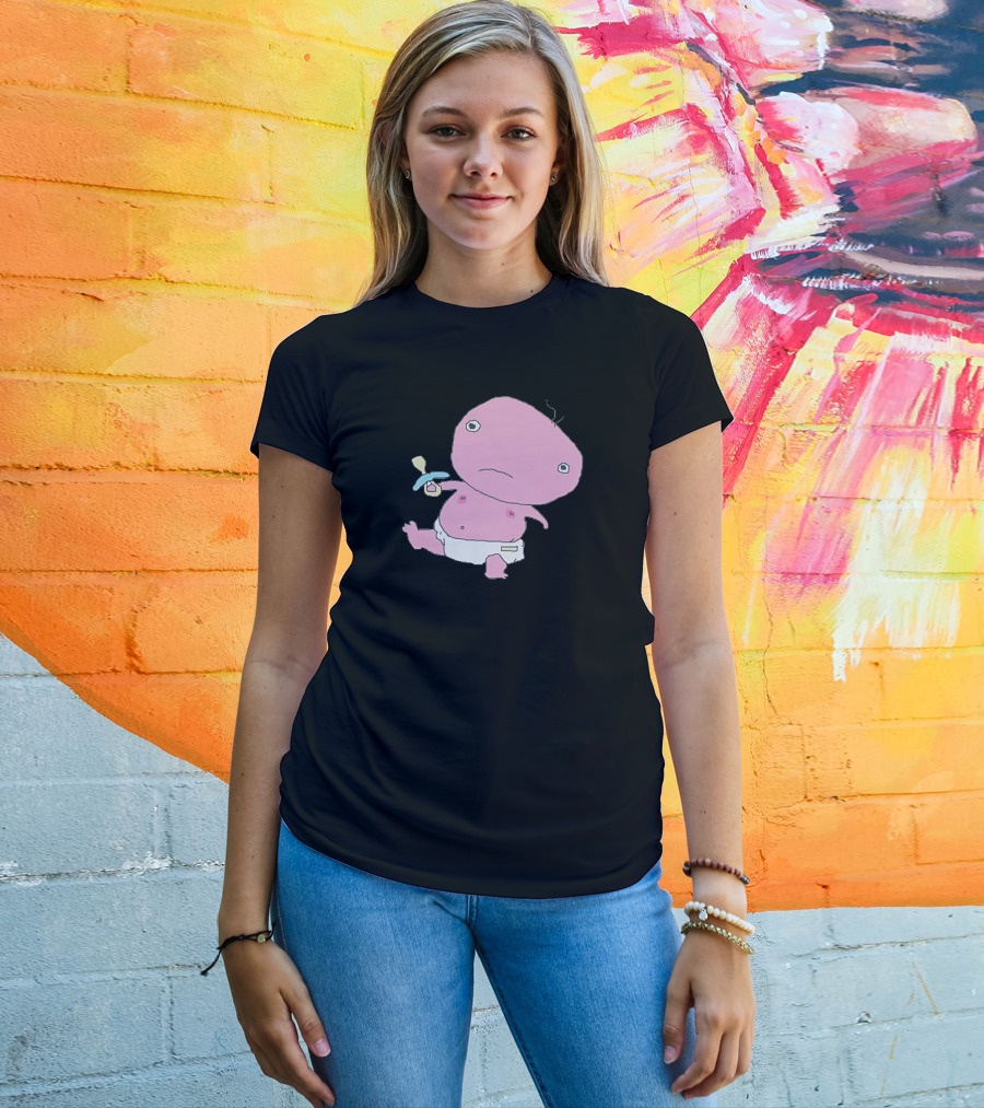 Jack Stauber Baby Character Pacifier Diaper Pink T-Shirt