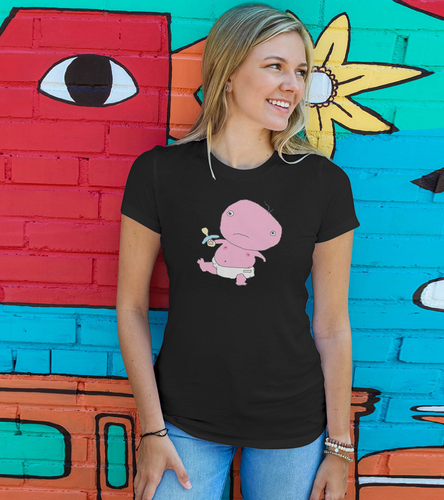 Jack Stauber Baby Character Pacifier Diaper Pink T-Shirt