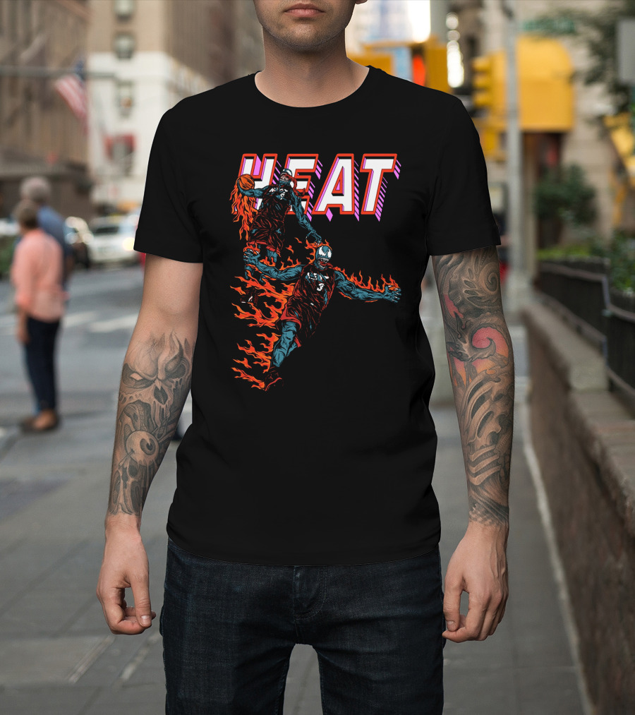 Heat Antimerch Basketball Flame Dunk Players T-Shirt