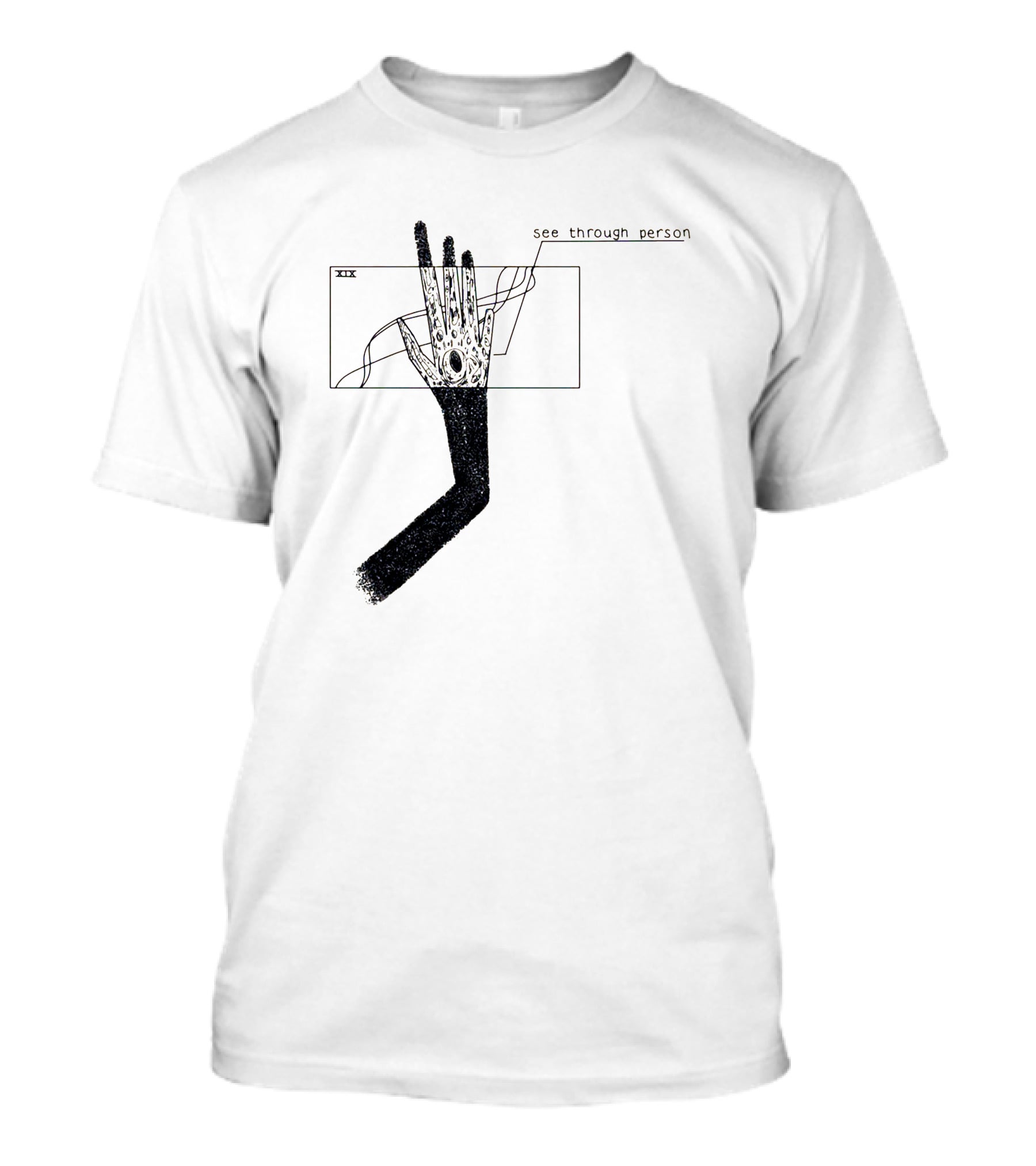 See Through Person Hand Illustration With Void Design And Abstract Lines T-Shirt
